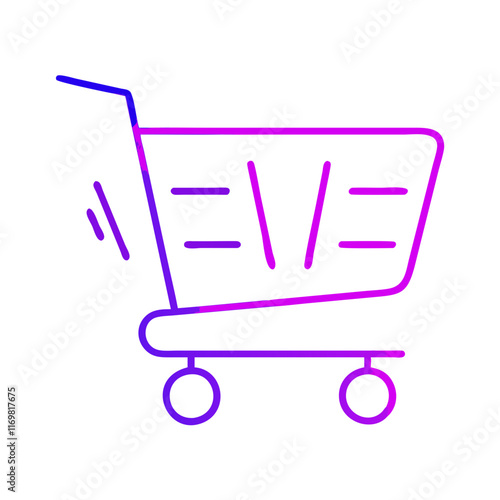 Gradient shopping cart icon on white background