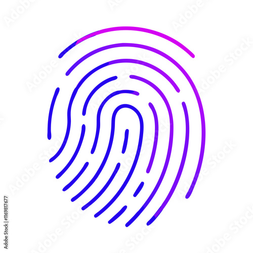 Gradient fingerprint icon on white background