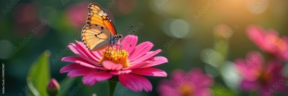 Delicate butterfly perched on a vibrant flower, flower, insect, colorful Delicate butterfly perched on a vibrant flower, flower, insect, colorful
