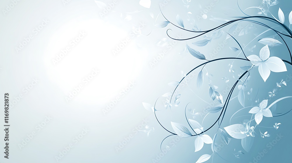 Elegant Blue Floral Design Background Image Elegant Blue Floral Design Background Image