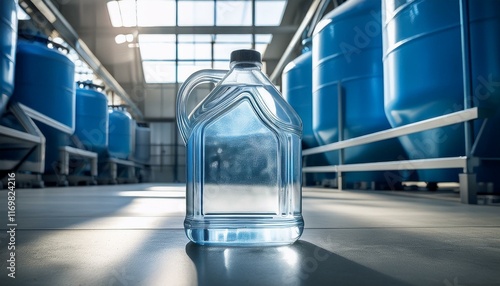 Large plastic jug of purified water in a facility.