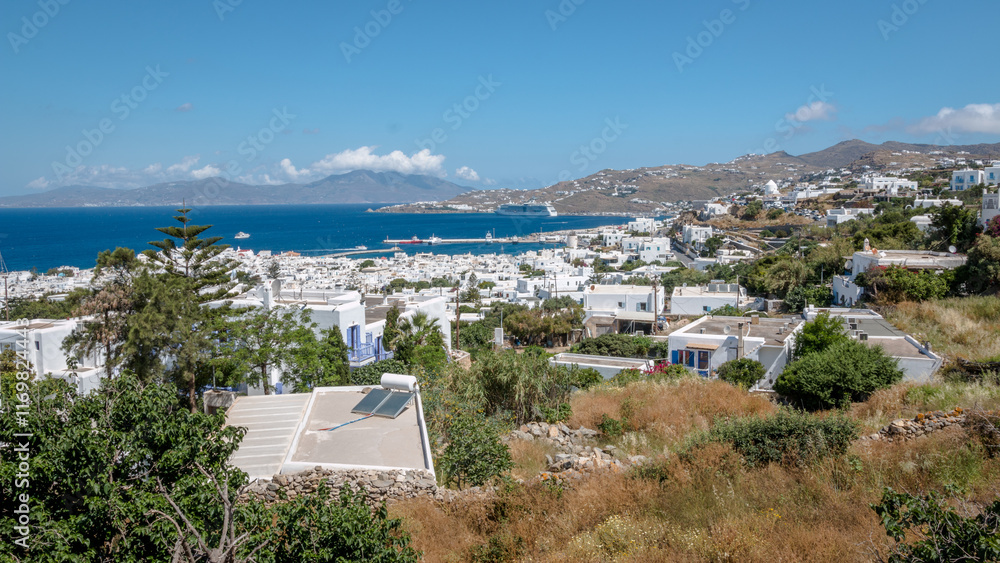 Fototapeta premium Views from the island of Mykonos in Greece