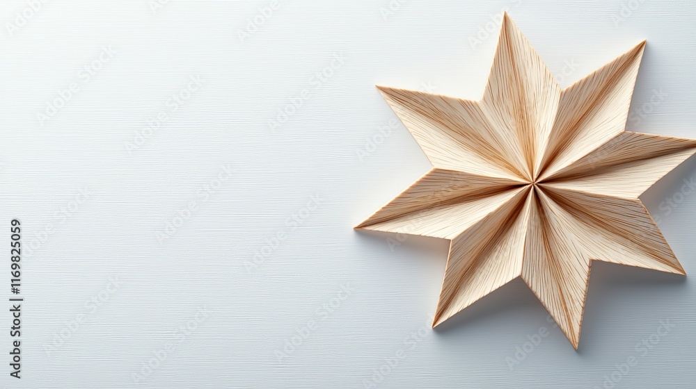 Natural wooden star on a clean white background, intricate grain details highlighted, representing achievement and success Natural wooden star on a clean white background, intricate grain details highlighted, representing achievement and success