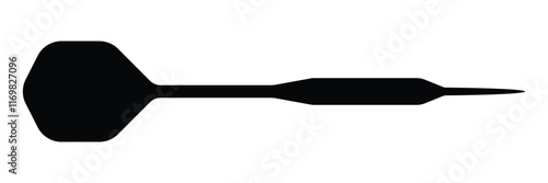 Dart arrow vector icon. Darts game symbol for sports, recreation, and accuracy design. Black silhouette isolated on white background.