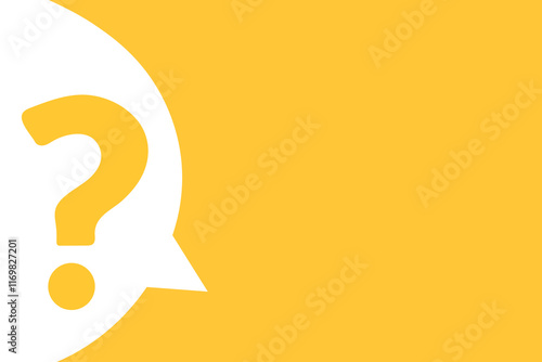 Yellow Background with Question Mark Speech Bubble