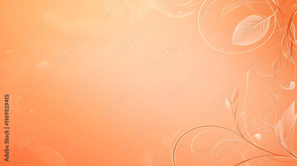 Peach Background with Delicate Floral Design Peach Background with Delicate Floral Design