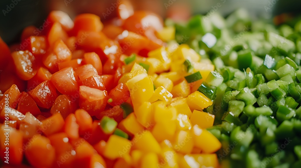 Artful Close-up of Colorful Vegetable Chopping with Natural Lighting Artful Close-up of Colorful Vegetable Chopping with Natural Lighting
