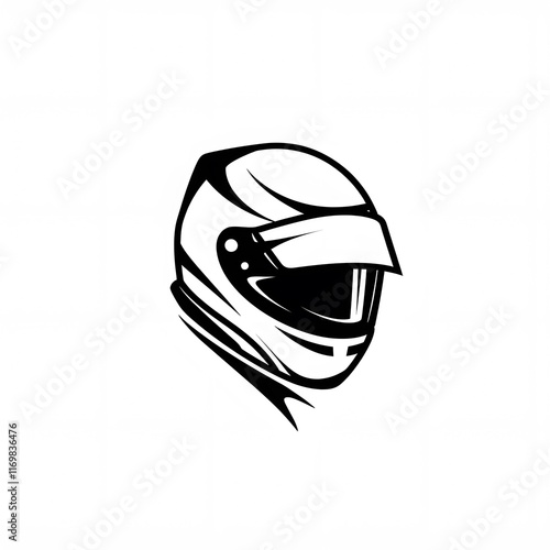 Stylized Graphic Of A Racing Helmet Design