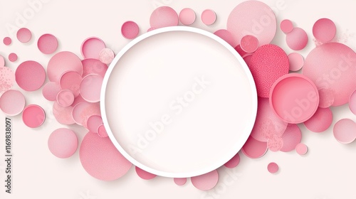 Minimalist Scandinavian scribble frame, filled with softly hued pastel circles, playful and light-hearted kid's design concept