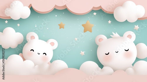 Magical sunset vector sky with colorful flying animals and stars, enchanting design for children's media or storytelling concepts