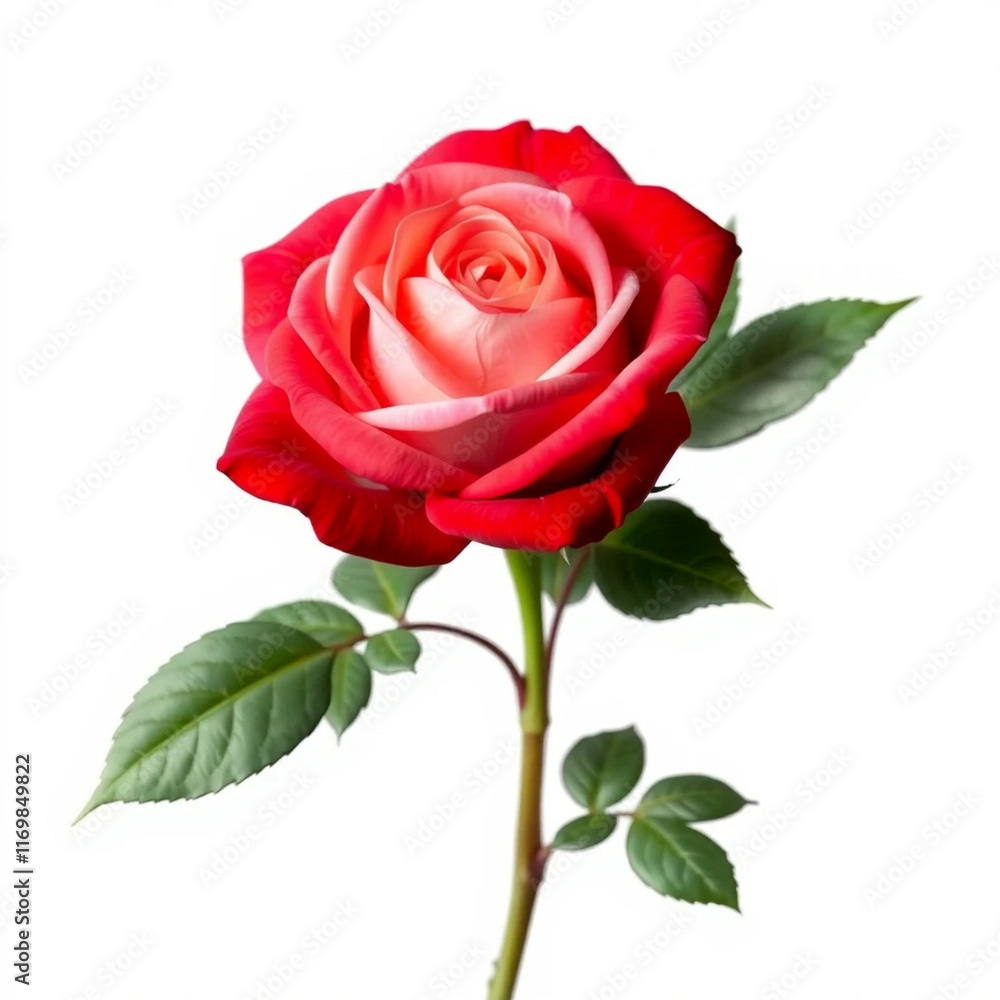 Fototapeta premium Beautiful rose flower clpart, with isolated on white background 