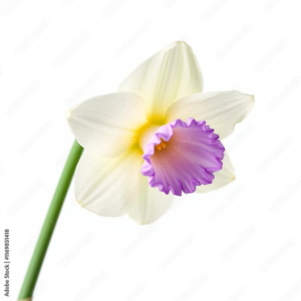Naklejka premium Beautiful daffodil flower clpart, with isolated on white background 