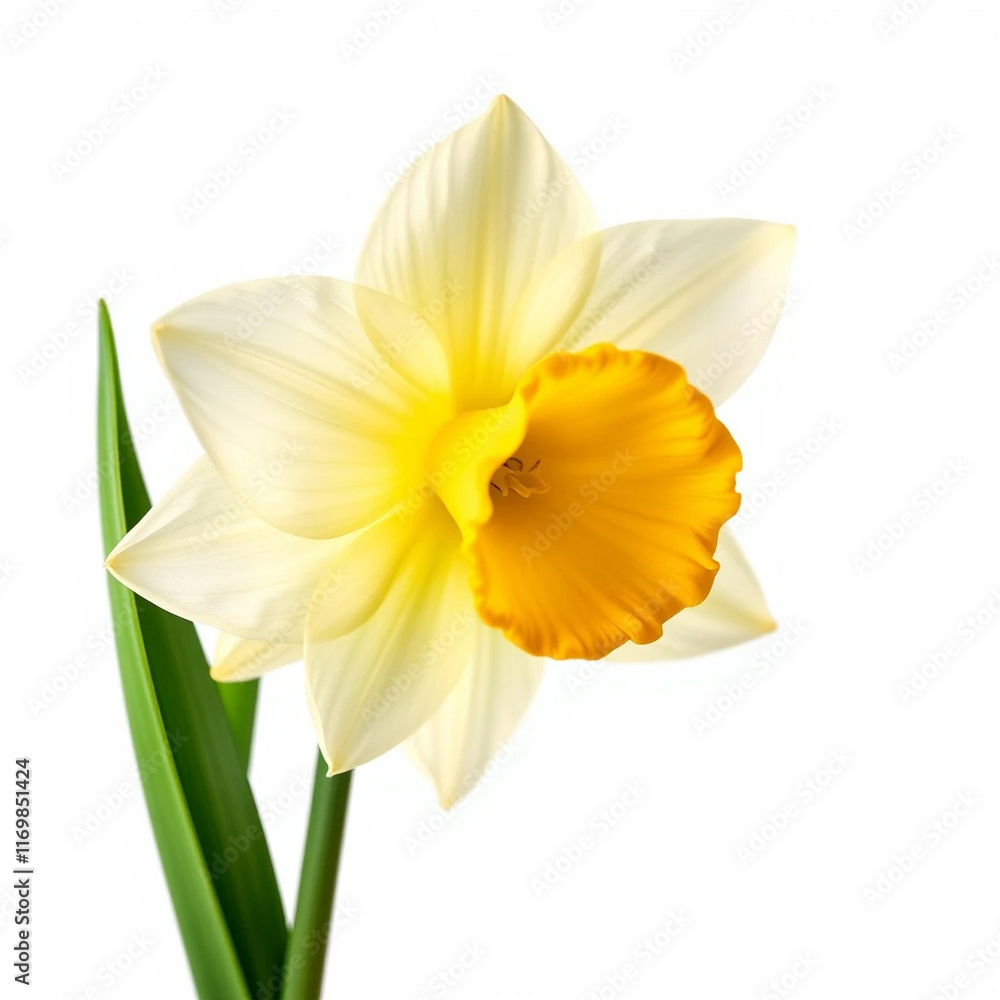 Beautiful daffodil flower clpart, with isolated on white background Beautiful daffodil flower clpart, with isolated on white background