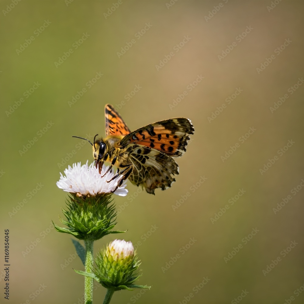 Close-up of a Butterfly on a Flower Close-up of a Butterfly on a Flower