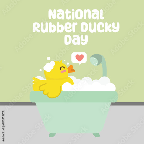 National rubber ducky day vector design for national rubber ducky day celebration. Suitable for flat design graphic illustration for social media ads, flyer design, flat illustration, banner, template