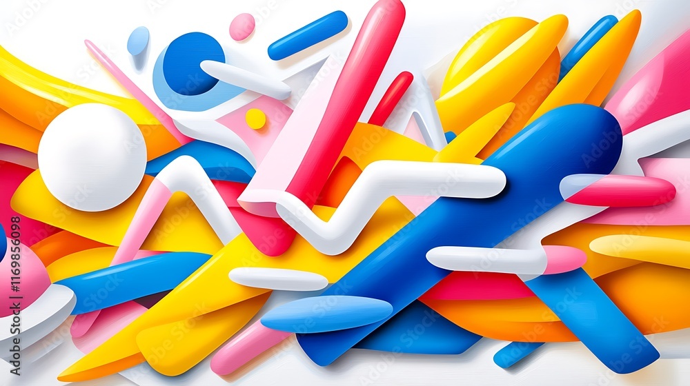 Abstract colorful shapes and lines composition. Abstract colorful shapes and lines composition.