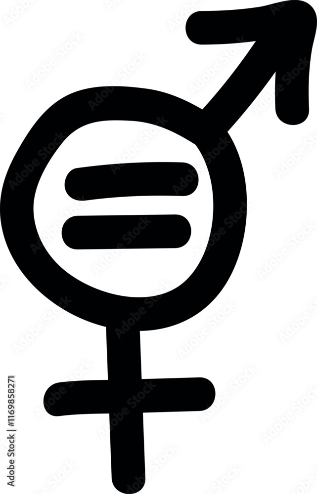 Gender Equality Symbol: Balanced Representation Graphic Gender Equality Symbol: Balanced Representation Graphic