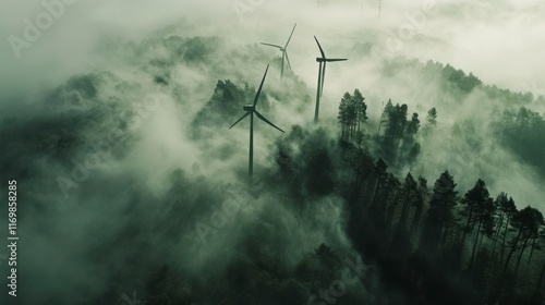 Renewable Energy Field in Dramatic Haze Effect photo