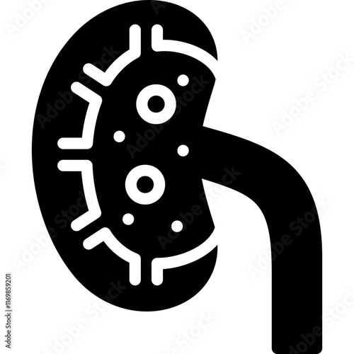 kidney stones icon illustration design with solid