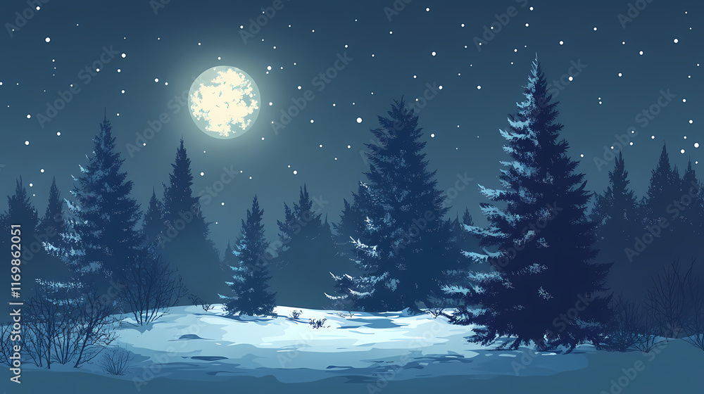 Silhouette of christmas fir trees in coniferous spruce forest panorama, evergreen wood vector illustration, park, panorama. Evergreen. Illustration Silhouette of christmas fir trees in coniferous spruce forest panorama, evergreen wood vector illustration, park, panorama. Evergreen. Illustration