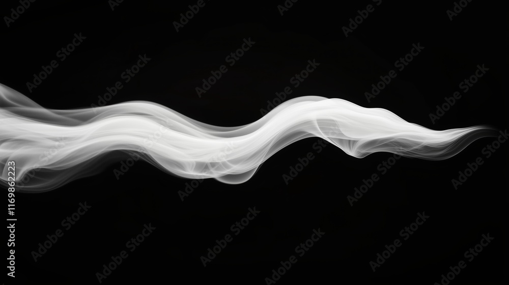 Abstract White Fog Effect on Black Background for Video Editing and Visual Enhancement in Modern Design Concepts