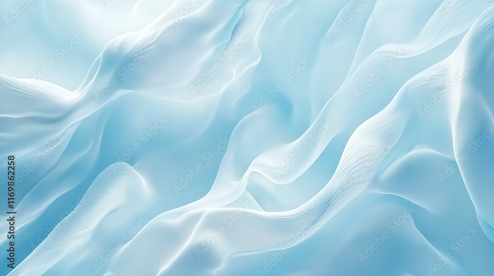 Abstract Blue Fabric Draped Softly Elegant Waves Abstract Blue Fabric Draped Softly Elegant Waves