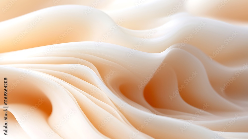 Abstract background of flowing, peach-toned fabric with soft folds and ripples. Abstract background of flowing, peach-toned fabric with soft folds and ripples.