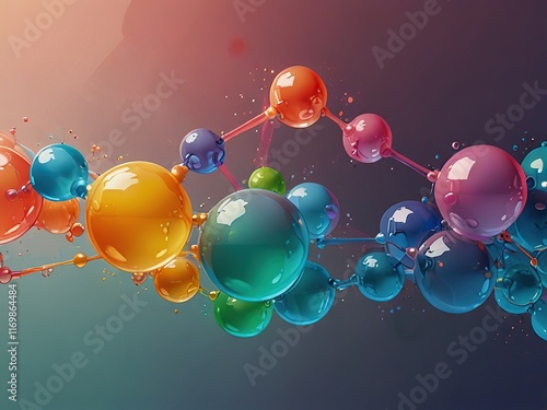 Wallpaper Mural 3d render of a molecule Torontodigital.ca