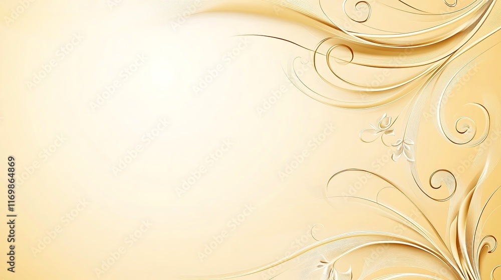 Elegant Golden Floral Swirls Background Design Elegant Golden Floral Swirls Background Design