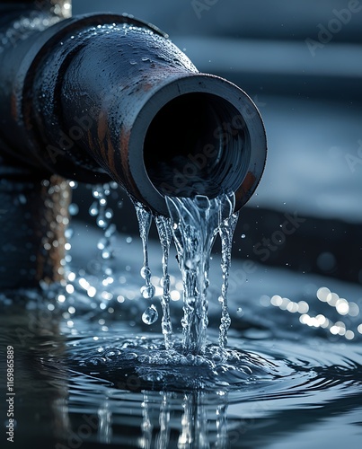 Efficient water management systems and sustainable solutions for industrial and urban water usage, focusing on clean water technology, resource conservation, and infrastructure to prevent water waste 