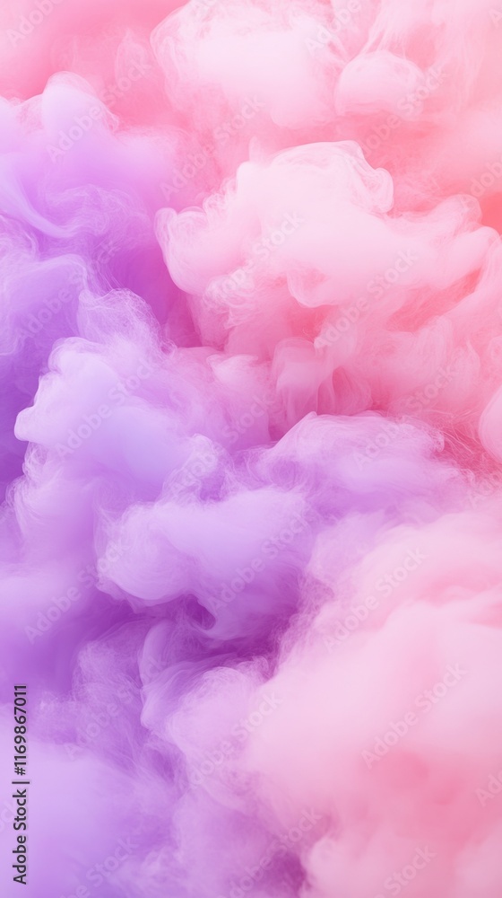Fototapeta premium Pastel Pink and Purple Fluffy Cloud Abstract Background with Soft Organic Texture for Dreamy and Tranquil Design Elements in Modern Aesthetic and Serene Atmospheric Scenes