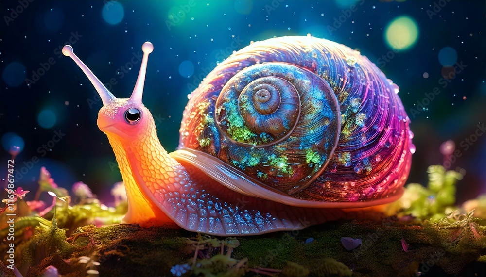 snail with a tiny garden snail with a tiny garden