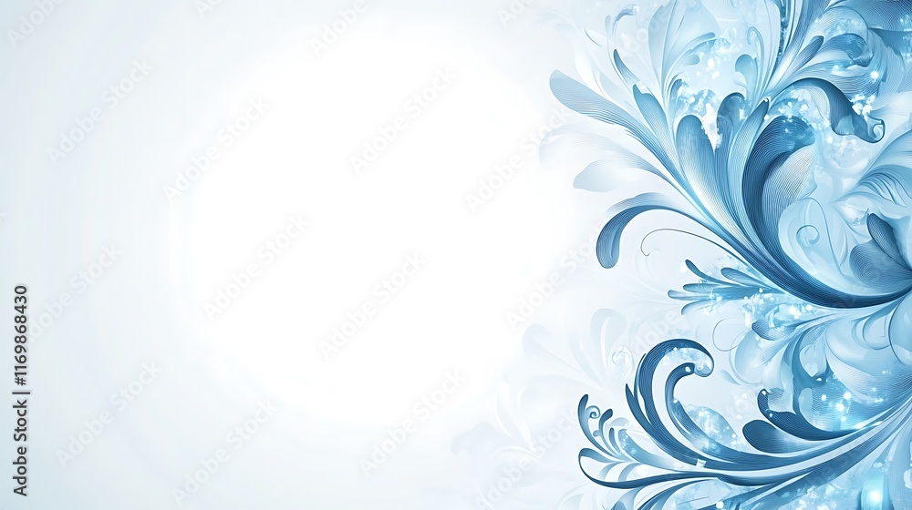 Abstract Blue Floral Design Elegant Background Abstract Blue Floral Design Elegant Background
