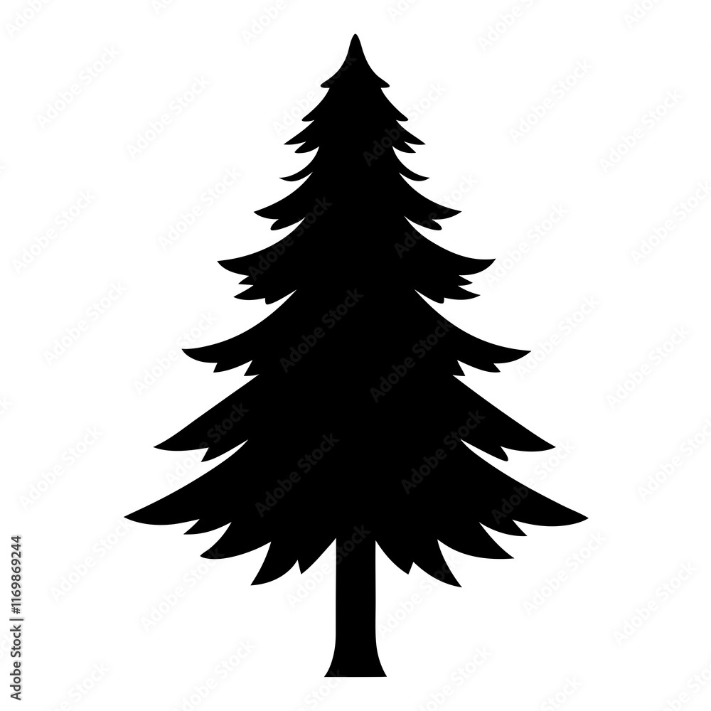 Obraz premium Pine Tree Vector Silhouettes High Quality Nature Inspired Illustrations for Creative Projects