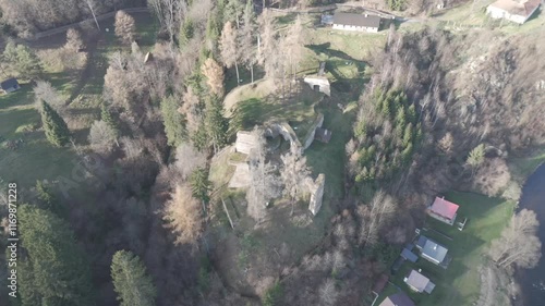 Ruins of the castle Porsin. Ruins of the Gothic castle Porsin in the Czech Republic. photo