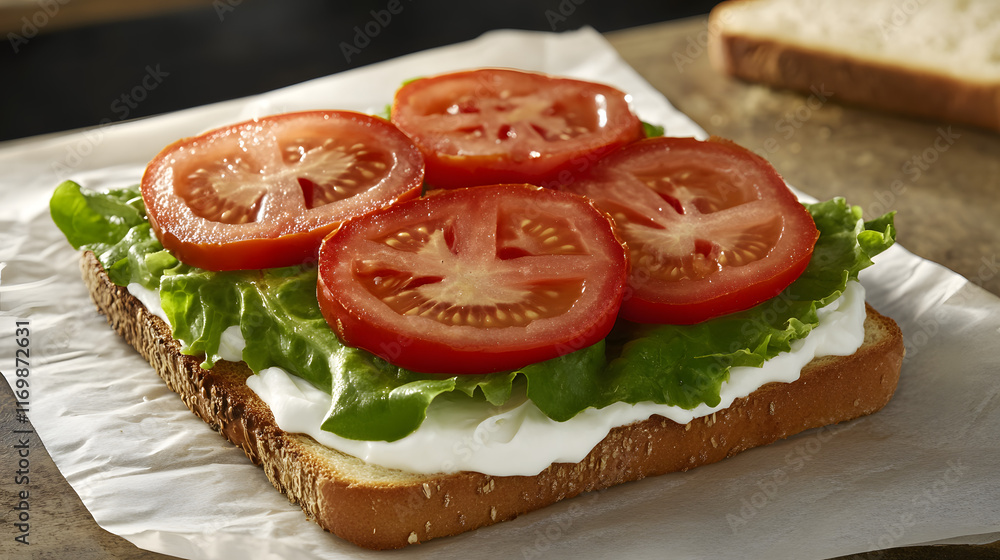 bread slice with tomato for breakfast bread slice with tomato for breakfast