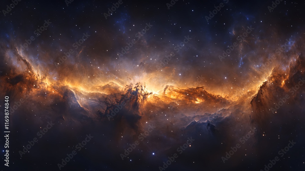 Fototapeta premium Digital art of a stunning cosmic nebula and astronomy event