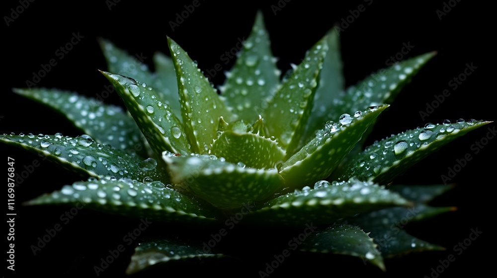 Dew-Kissed Aloe Vera: A Macro Photography Masterpiece Dew-Kissed Aloe Vera: A Macro Photography Masterpiece