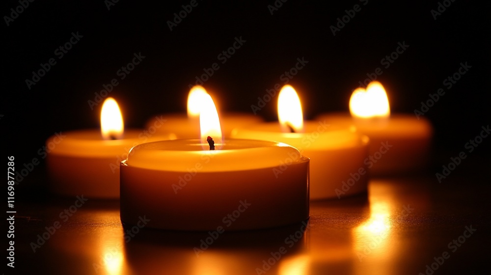 Illuminating Serenity: A Gathering of Warm Candlelight Illuminating Serenity: A Gathering of Warm Candlelight