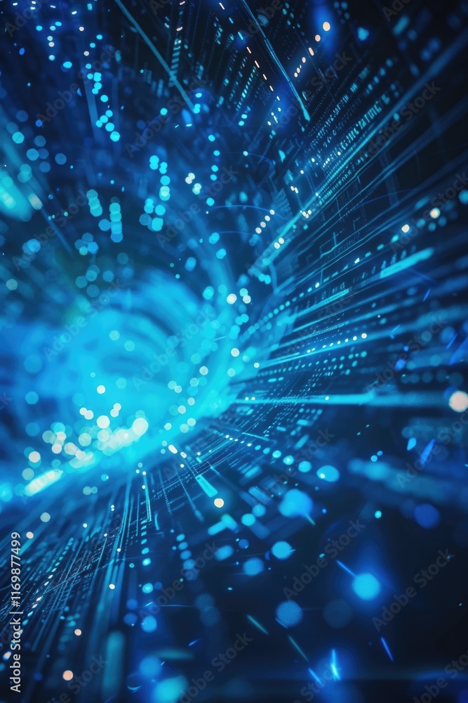 Glowing blue circuit board with numerous fine wires, representing advanced technology and data transfer. Glowing blue circuit board with numerous fine wires, representing advanced technology and data transfer.