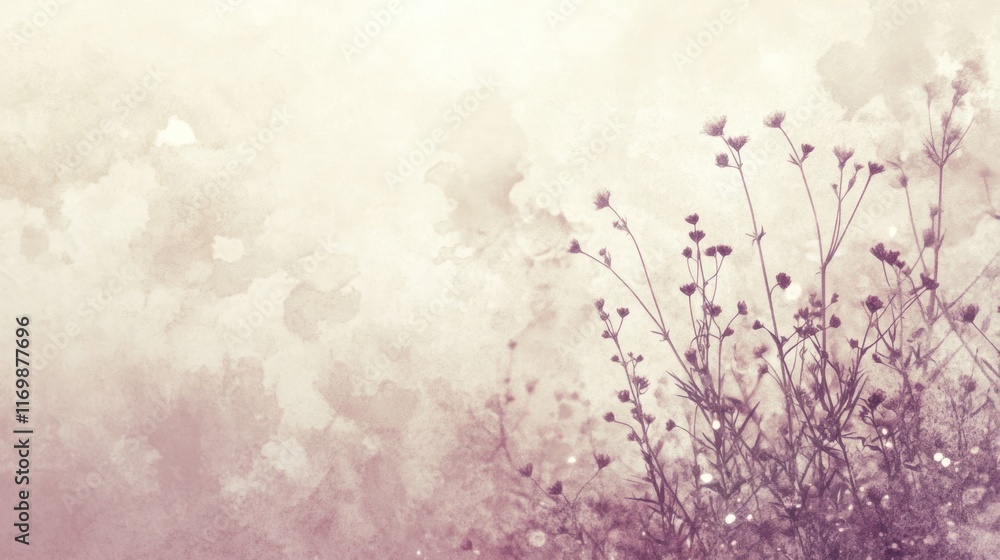 Soft-focus image of delicate wildflowers against a textured, pastel background. Soft-focus image of delicate wildflowers against a textured, pastel background.