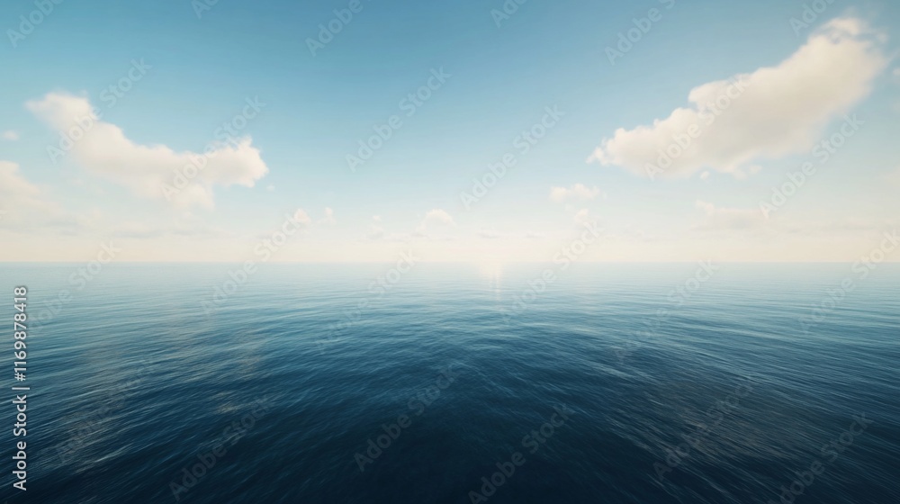 Fototapeta premium Serene Ocean Landscape: A Tranquil Seascape Under a Calm Sky
