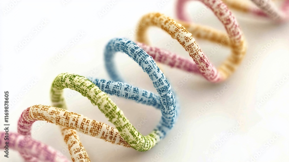 Abstract Colorful DNA Helix Structure: Code of Life Abstract Colorful DNA Helix Structure: Code of Life