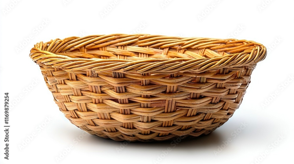 Empty wicker basket isolated on white background. Empty wicker basket isolated on white background.