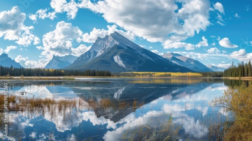 Autumn Panorama of Mountain Landscapes photo