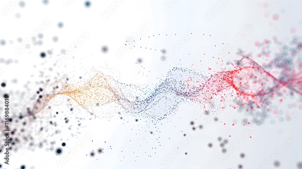 Obraz premium A transverse DNA network concept on a white background, a digital analysis of chromosomes, a human DNA test for viral disease or cancer, a 3D illustration