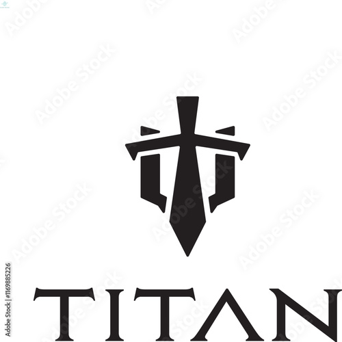 silhouette rome sparta titan army in battle troy logo design