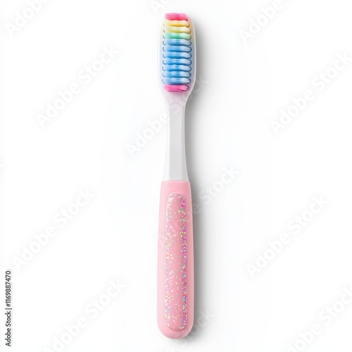 Colorful Children's Toothbrush with Glitter and Soft Bristles