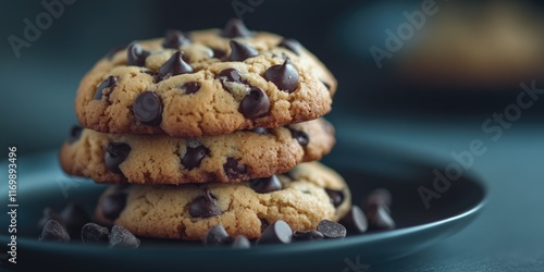 These chocolate chip cookies are freshly baked and ready to indulge in. The soft texture of the doughnut holes contrast with the crisp edges of the cookie halves. photo