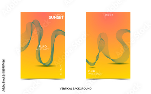 VERTICAL BACKGROUND 42 EDITABLE COLORFUL COVER DESIGN, WITH FLUID WIREFRAME ARTWORK FOR A LOT OF DESIGN NEEDS	